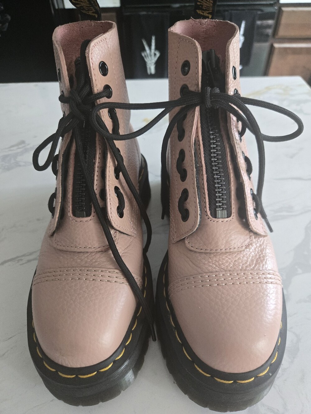 Dr Martens SINCLAIR Milled Nappa Leather Platform Zip Or Tie Boots. Size 8 - Picture 15 of 16